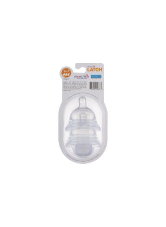 Munchkin Pack Of 2 Latch Bottle Nipple, 6+ Months - Clear - Image 4