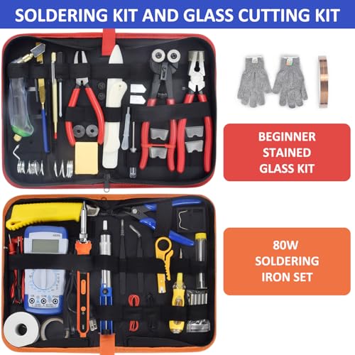 Precizex Stained Glass Kits for Adults Complete Stained Glass Supplies with 100W Soldering Iron Kit and Glass Cutter Tool Kit Perfect Stained Glass Starter Kit for Beginners and Experienced Crafters - Image 2