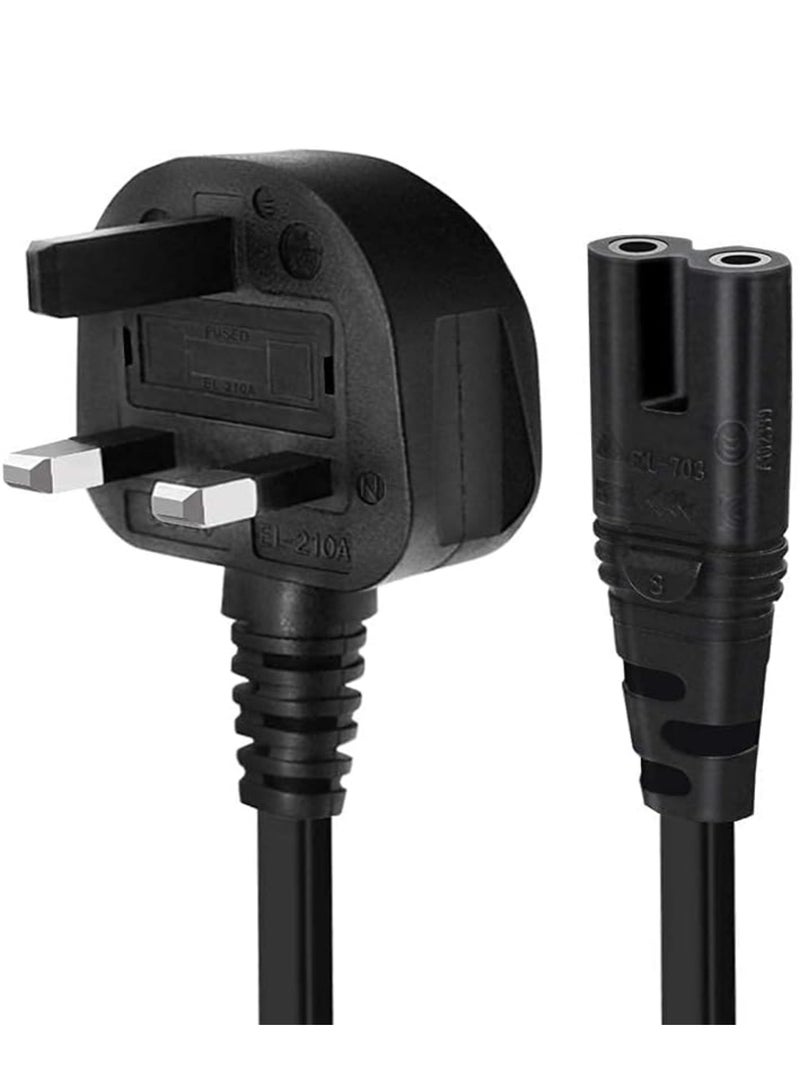 Adando 3 M Figure 8 Power Cable, IEC C7 to UK 3 Pin Mains Plug Lead, Pure Copper Core, 250V 13A with 13A Fuse, Compatible with TV, Monitor, Printer, Projector, Laptop Charger （Black） - Image 2