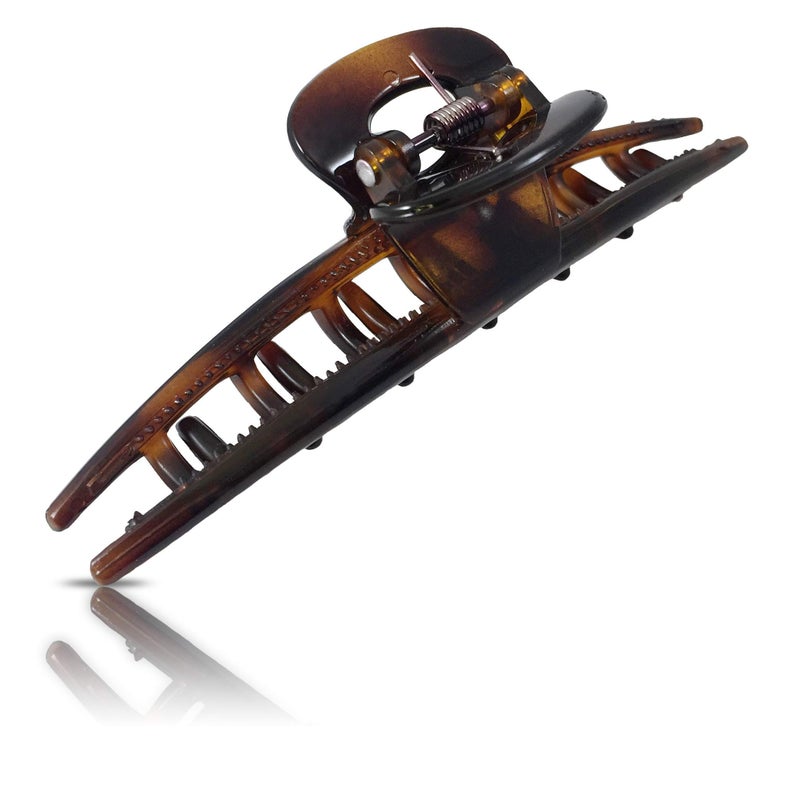 Scunci 4-Pack No-Slip Grip Fine Hair Jaw Clips, Assorted Colors (Black, Brown, Light Tortoise) - Image 2