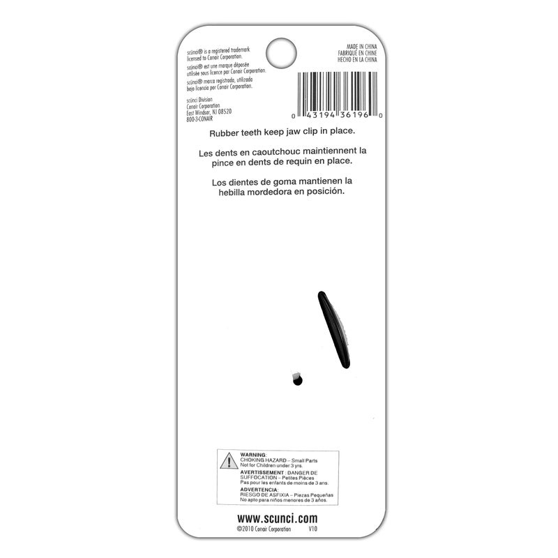 Scunci 4-Pack No-Slip Grip Fine Hair Jaw Clips, Assorted Colors (Black, Brown, Light Tortoise) - Image 4