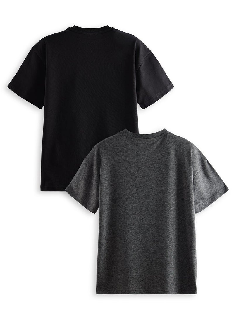 Denokids 2 Pack Boy Black&Anthracite T-shirts - Image 4
