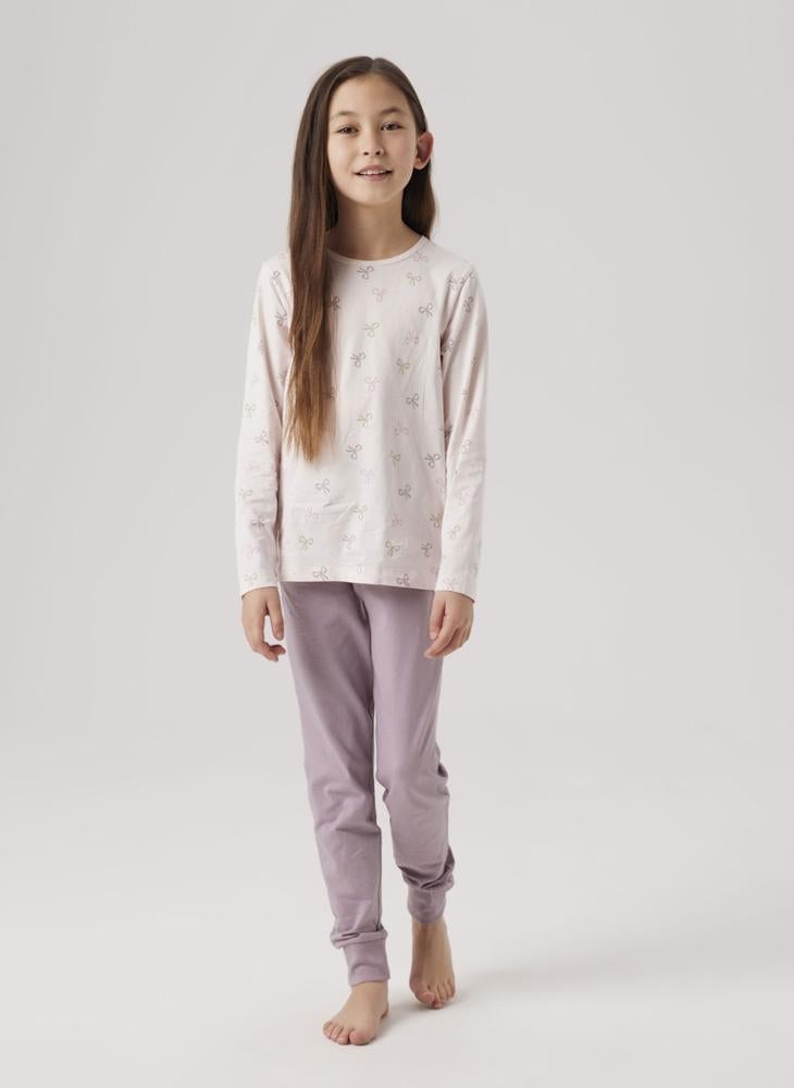 NAME IT - Kids Bow Printed Pyjama Sets - Image 1