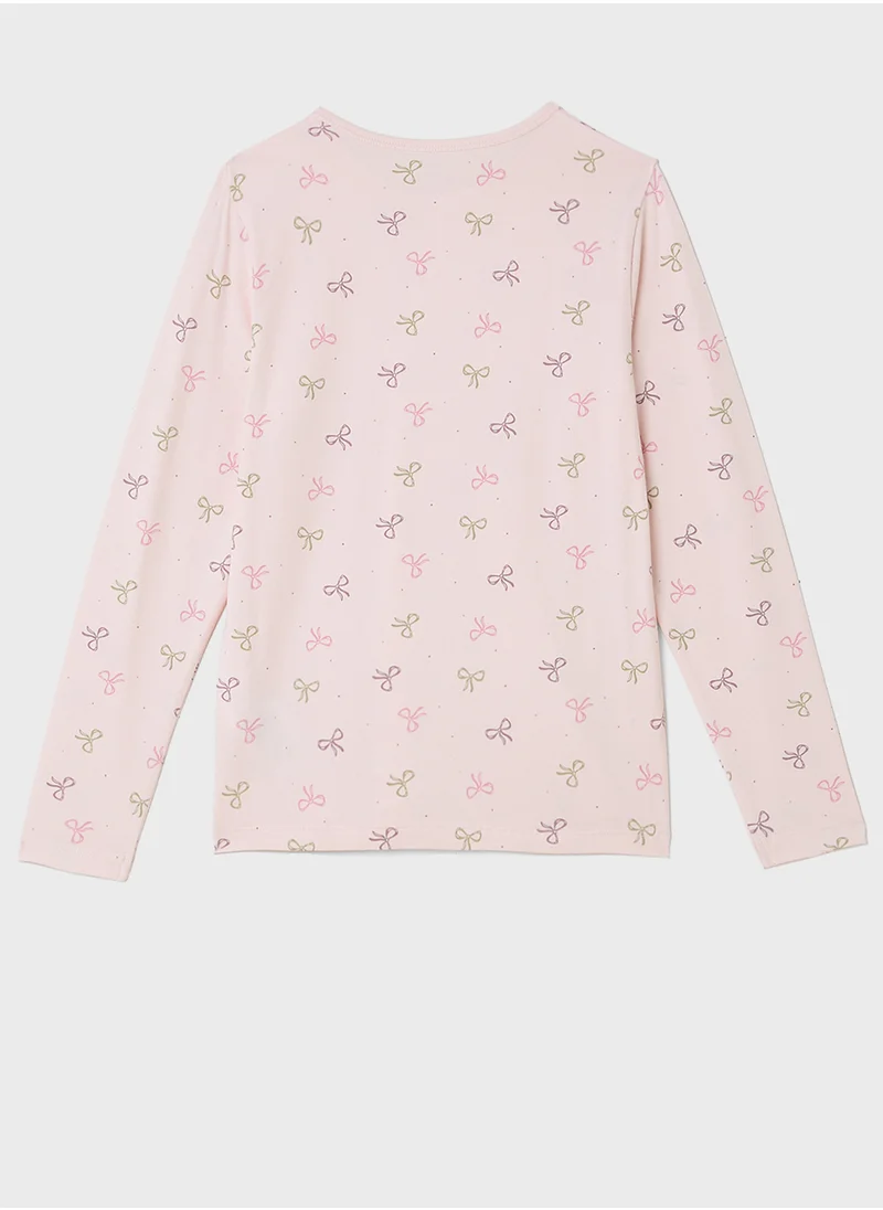 نيم ات Kids Bow Printed Pyjama Sets