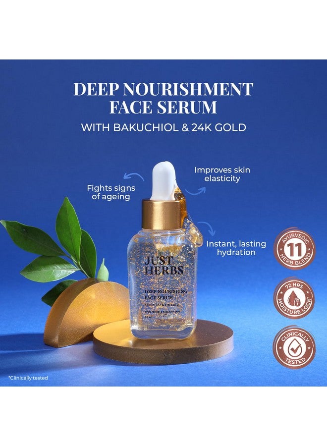 Just Herbs Face Serum | 24K Gold, Bakuchiol | Anti-ageing Face Serum for Women | Instant Hydration - 30ml - Image 3