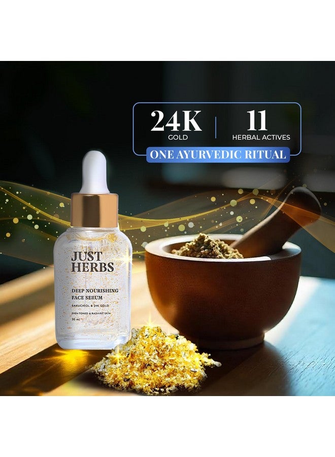 Just Herbs Face Serum | 24K Gold, Bakuchiol | Anti-ageing Face Serum for Women | Instant Hydration - 30ml - Image 5