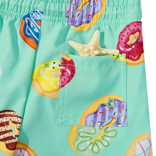 Durio Boys Quick Drying Swim Trunks Shorts Summer Swimsuit Swimwear Green Donuts 10-12 Years - Image 4