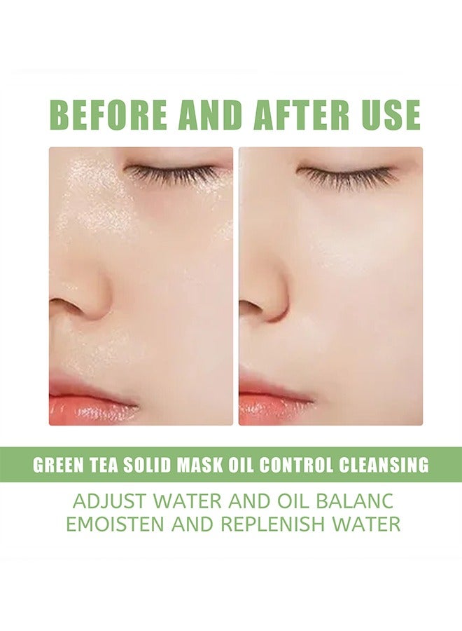 EELHOE Green Tea Mask Stick, Blackhead Remover Face Mask Clay Mask Purifying Oil Control Clean Solid Mask Moisturizing Acne Deep Pore Cleansing - Image 5