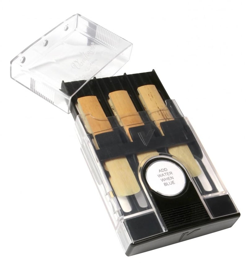 Vandoren HRC10 Hygro Case for Bb/Eb Clarinet/Soprano/Alto Saxophone for 6 Reeds, Black
