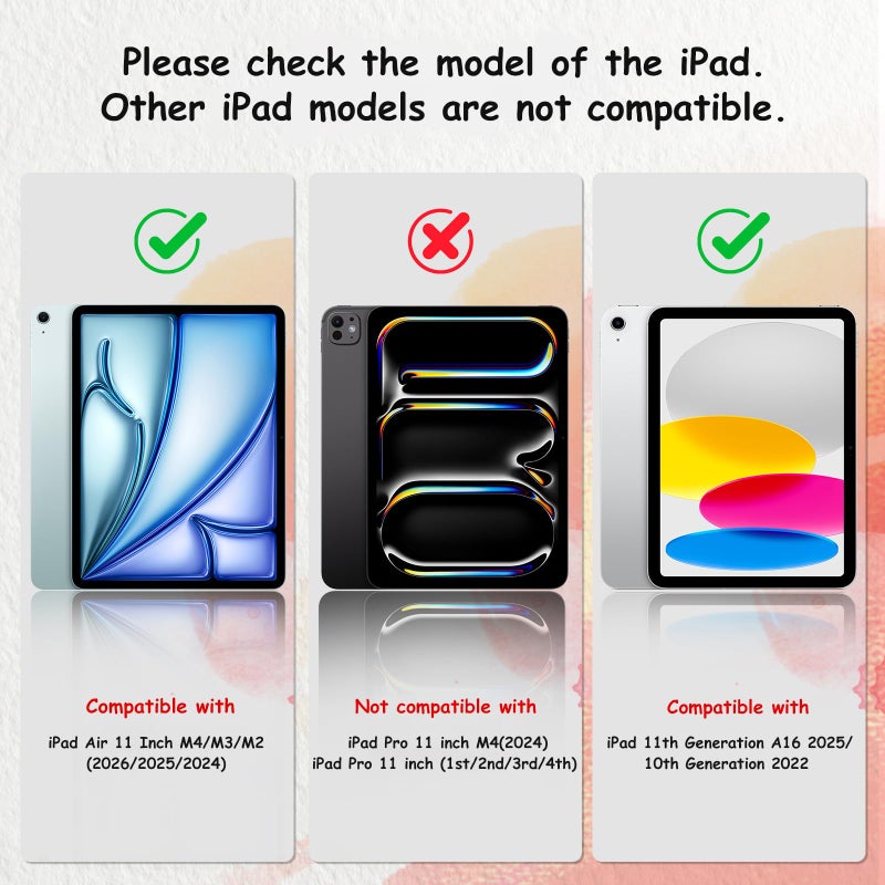 bersem 2-Pack Paperfeel Screen Protector for iPad A16 11th/10th Generation (11/10.9 Inch, 2025/2022) & iPad Air 11 Inch M4/M3/M2 (2026/2025/2024), Matte PET Film, Anti-Glare, Case Friendly, EZ Kit - Image 2