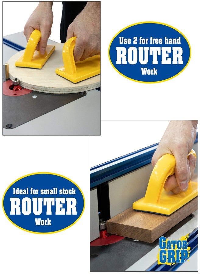 Fulton Gator Grip Safety Push Block for Table Saws And Router Tables, 2 Pack, Rubber Podular Pattern for Superior Gripping Power, Router, Jointer, Shaper, Bandsaw, Woodworking Table Saw Push Block Set - Image 5