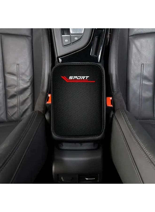Black Carbon Fiber Center Console Armrest Pad For SUV Truck Interior Upgrade - Image 5