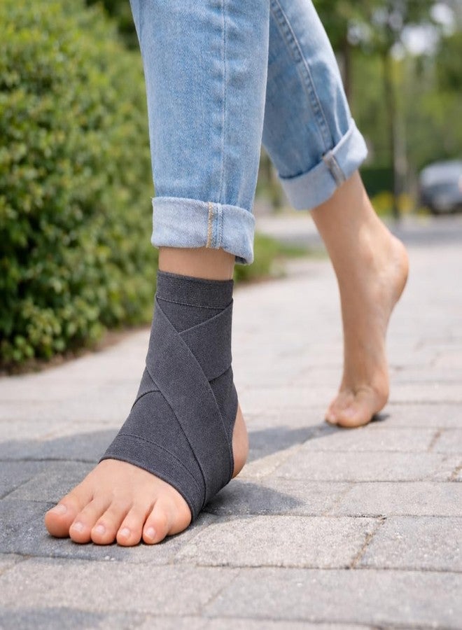 Dr Helix Ankle Binder Grey for Ankle Stability | Stretchable Elastic Support Wrap for Swelling Control, Joint Protection and Secure Daily Fit (Size - M, Grey) - Image 3