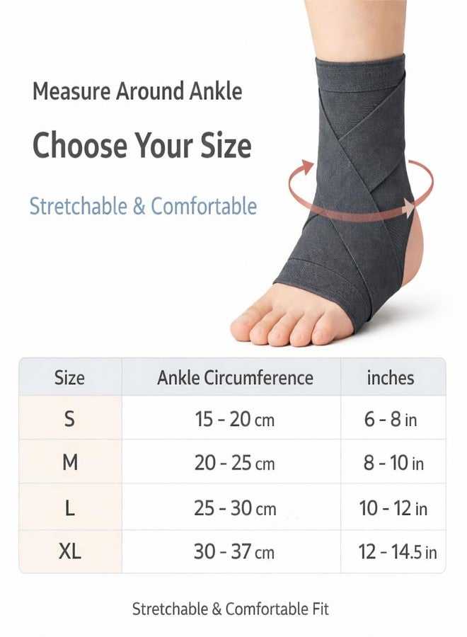 Dr Helix Ankle Binder Grey for Ankle Stability | Stretchable Elastic Support Wrap for Swelling Control, Joint Protection and Secure Daily Fit (Size - M, Grey) - Image 2