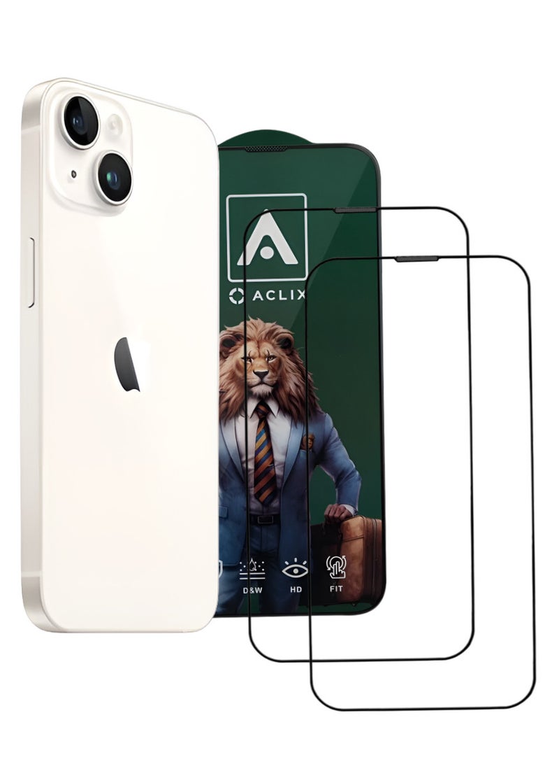 ACLIX 2 Pieces Antistatic ESD Dustproof Premium Quality High Definition Tempered Glass Screen Protector Designed For  iPhone 14 - Image 1