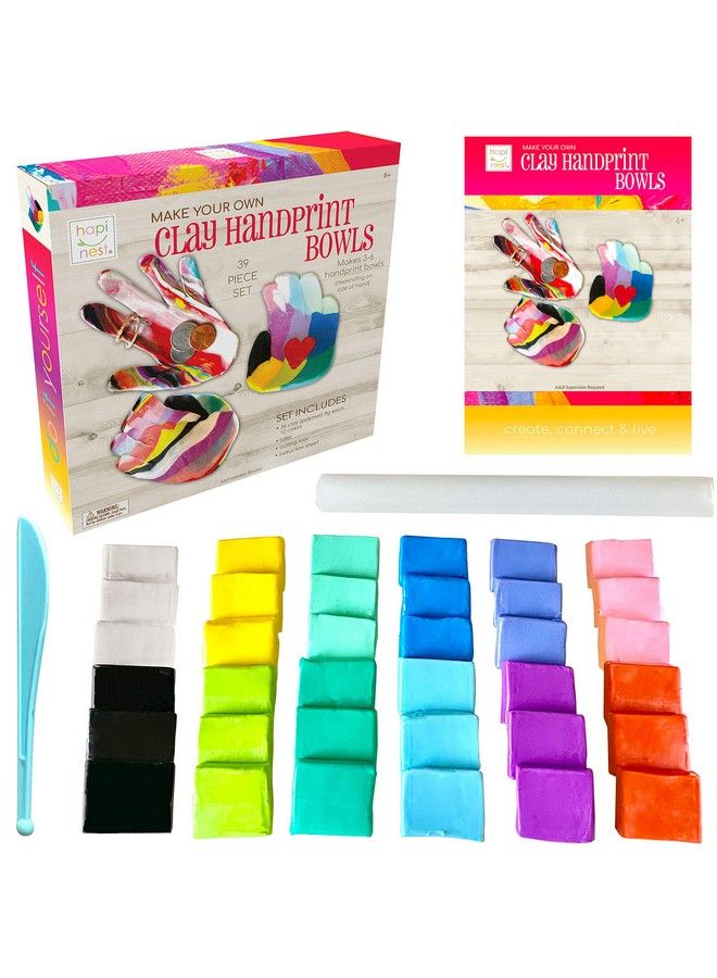 Hapinest Make Your Own Clay Handprint Bowls Craft Kit For Kids Boys And Girls Ages 6 Years And Up - Image 4