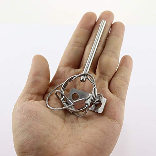 keehui 2PIECES of Bimini Top Ball Pin with Lanyard Dia 3/16"(4.8MM) , Usable Length 2"(50mm), Total Length 2-1/2"(63mm) Full 316 Stainless Steel, Quick Release Pin Marine Hardware - Image 5