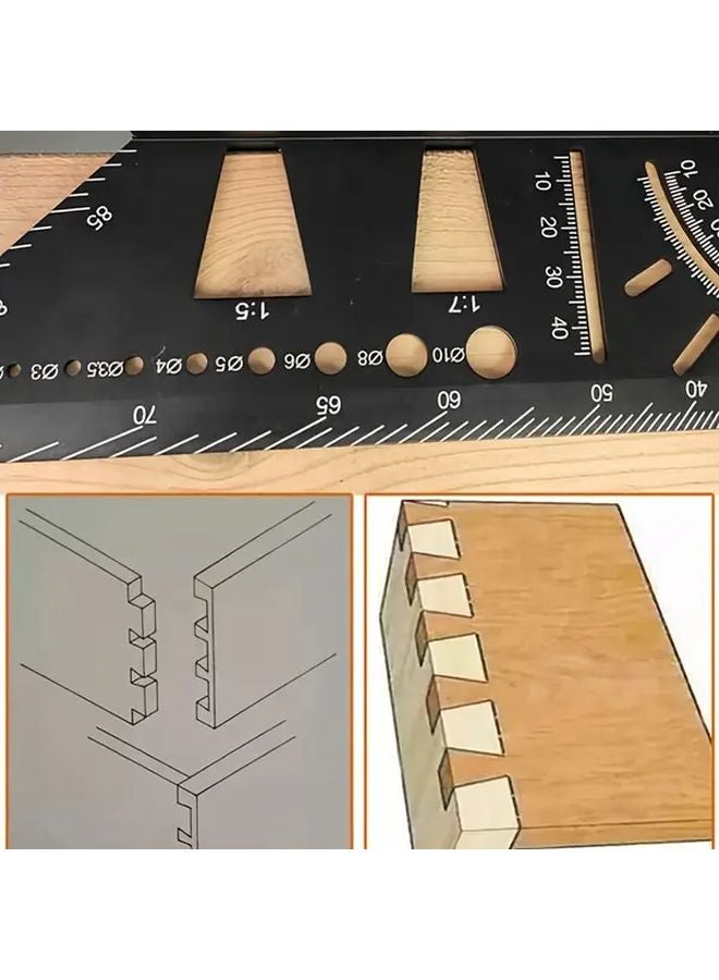 Multi Functional Woodworking Angle Ruler 3D Positioning Tool Inch Metric Measuring Drawing Drilling - Image 5