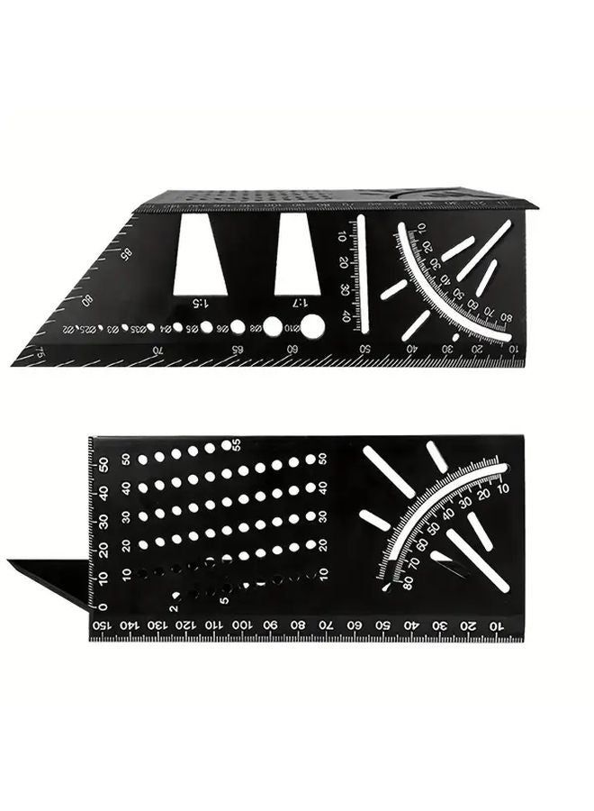 Multi Functional Woodworking Angle Ruler 3D Positioning Tool Inch Metric Measuring Drawing Drilling - Image 4