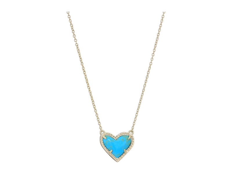 Kendra Scott Ari Heart Pendant Necklace for Women, Fashion Jewelry, 14k Gold-Plated, Turquoise Magnesite - Image 1