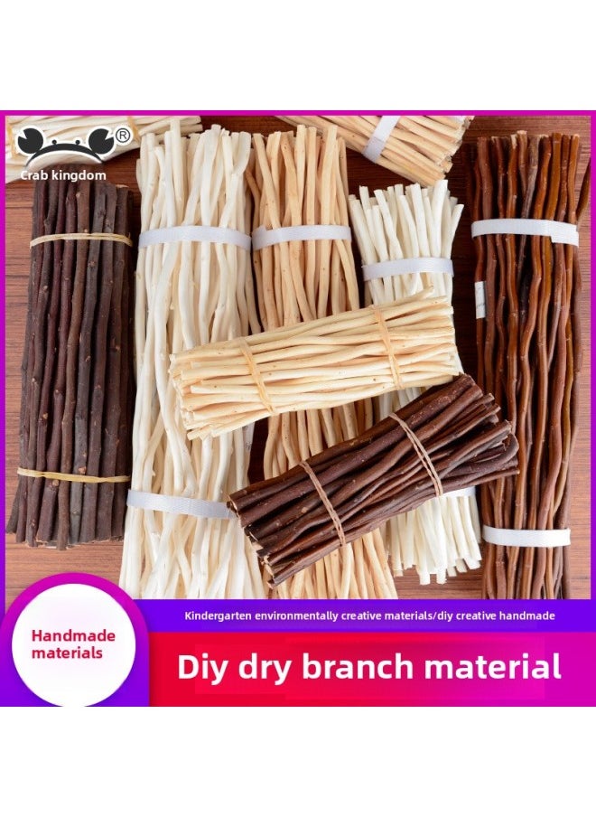 Generic - Branch Trunk Decoration Landscape Creative Diy Handmade Model Material Log Small Stick Round Wood Chip Solid Wood Photo Frame-Color:Log Color Sticks 50 About 40cm High - Image 1