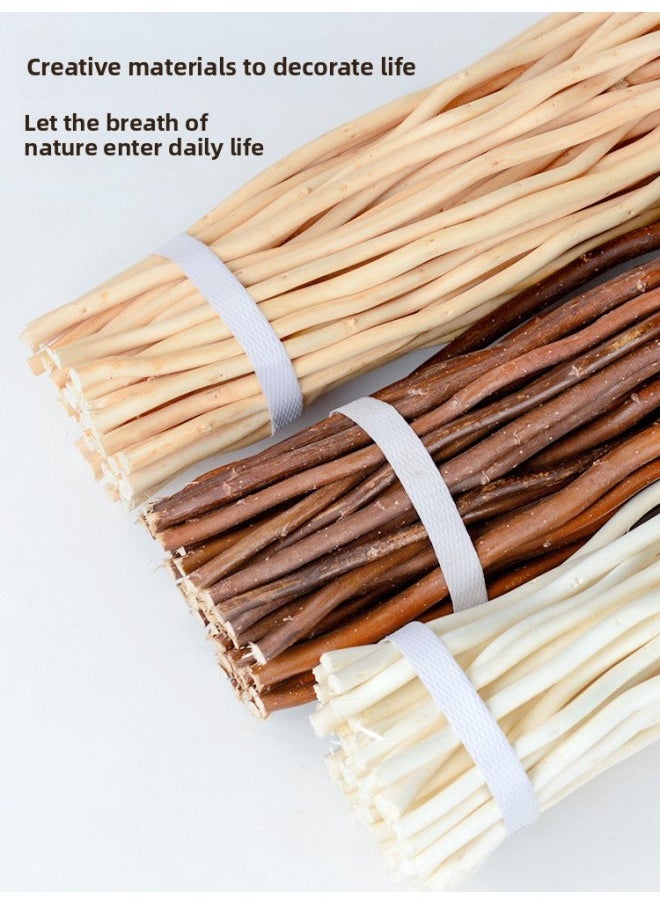 Generic - Branch Trunk Decoration Landscape Creative Diy Handmade Model Material Log Small Stick Round Wood Chip Solid Wood Photo Frame-Color:Log Color Sticks 50 About 40cm High - Image 1