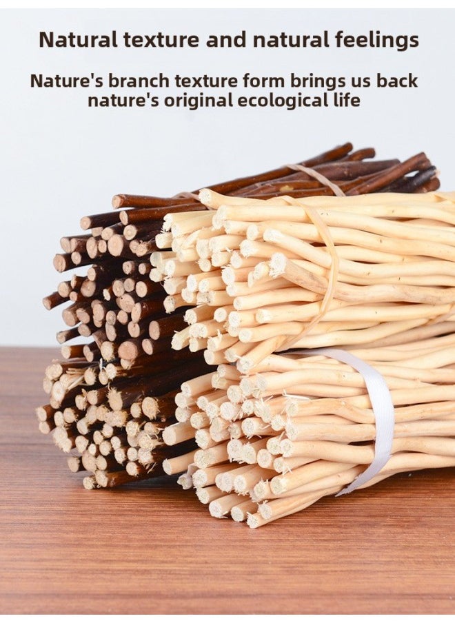 Generic - Branch Trunk Decoration Landscape Creative Diy Handmade Model Material Log Small Stick Round Wood Chip Solid Wood Photo Frame-Color:Log Color Sticks 50 About 40cm High - Image 1