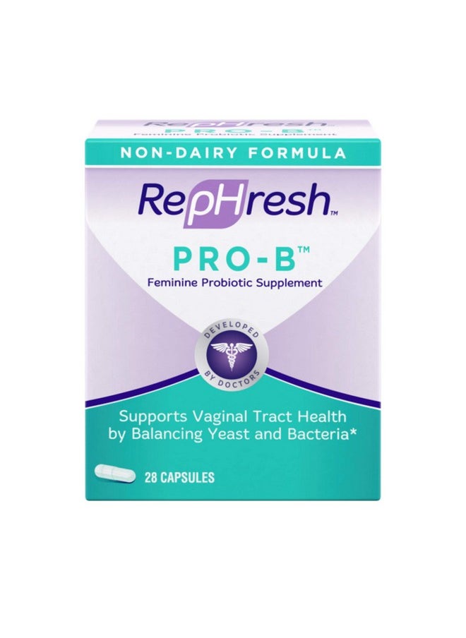 Rephresh Resh Pro B Feminine Probiotic Supplement Non Dairy Formula/Vegetarian Capsule 28Ct  - Image 1