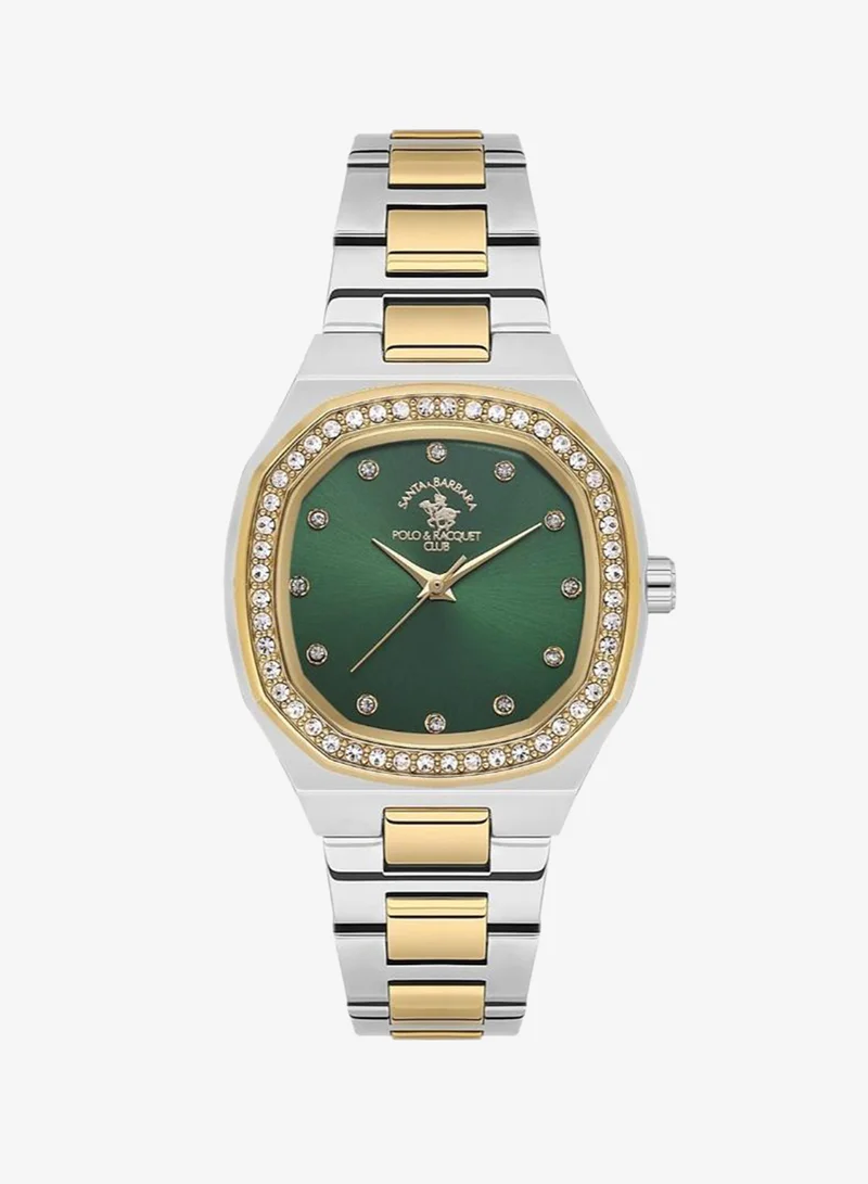 SANTA BARBARA POLO & RACQUET CLUB Santa Barbara Polo & Racquet Club - Women's Watch | Stainless Steel Band with Steel Case | Analog | Square Dial | Mineral Glass | Japanese Quartz | Water Resistance 50 Meters