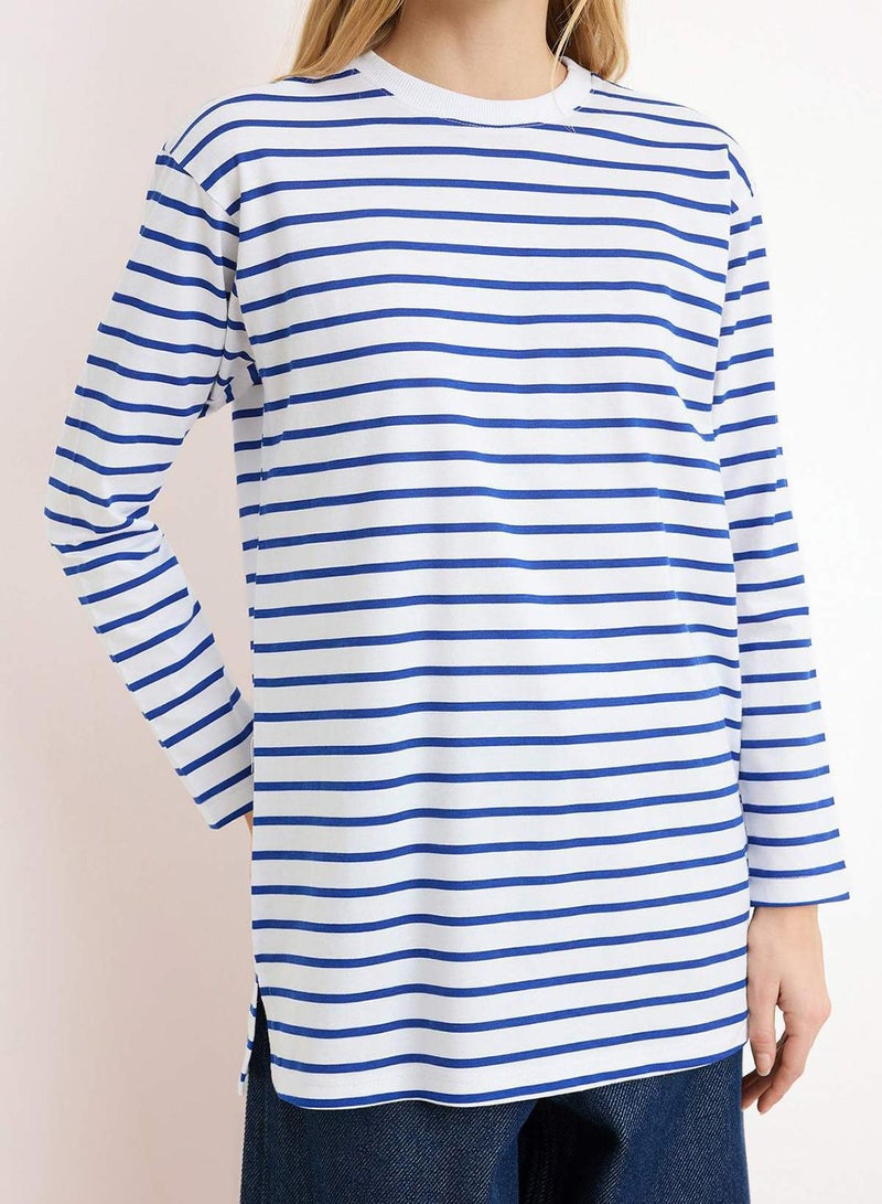 trendyol Blue Striped Knitted Tunic - Image 5