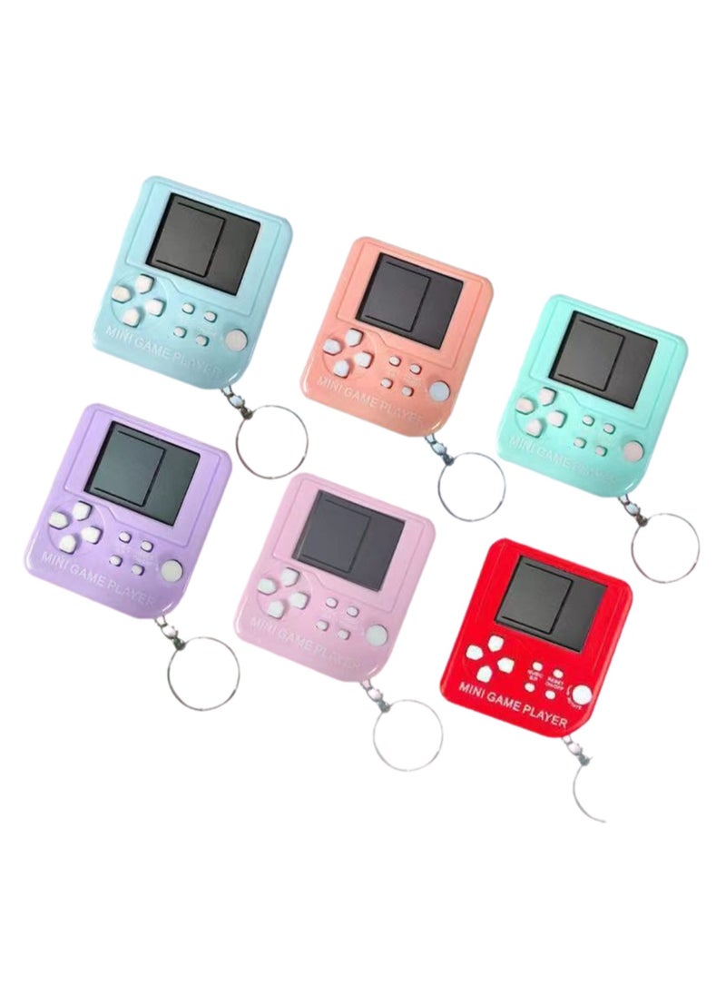 6 Pieces Video Game Console Keychains, Car Keychain Pendants, Mini Retro Portable Game Consoles with 23 Classic Games and Batteries for Boys and Kids (Macaron Style)