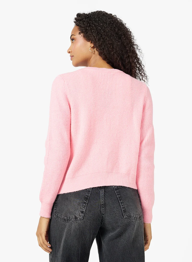 Ginger Knitted Bow Tie Detail Cardigan