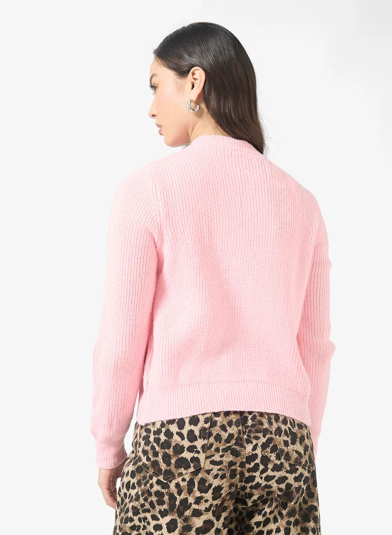 Ginger Knitted Bow Tie Detail Cardigan