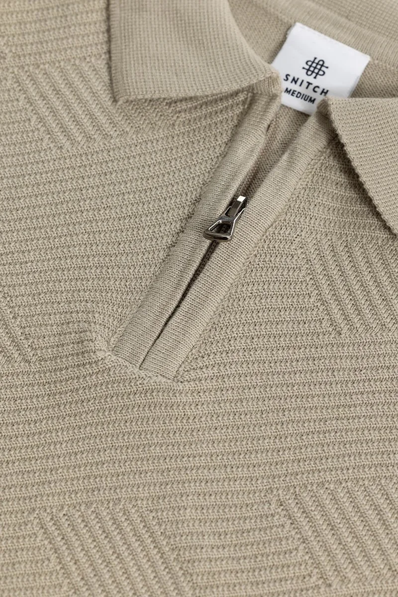 SNITCH Crochet Beige Polo T-Shirt