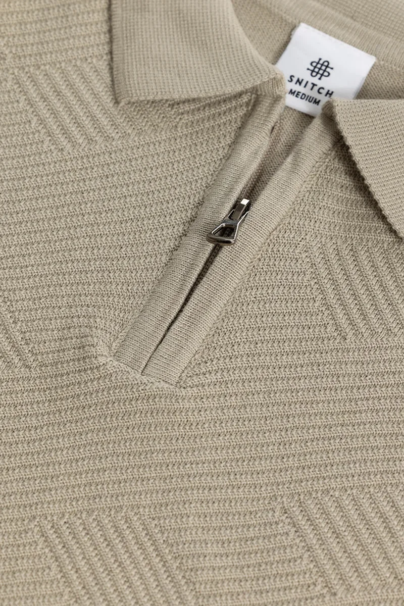 SNITCH Crochet Beige Polo T-Shirt