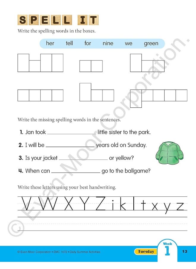 Daily Summer Activities: Between 1st Grade and 2nd: Moving from 1st Grade to 2nd Grade, Grades 1-2