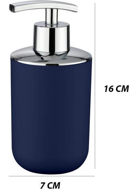 Saban - Toothbrush Holder and Liquid Soap Dispenser Set of 2 Navy Blue - Image 1