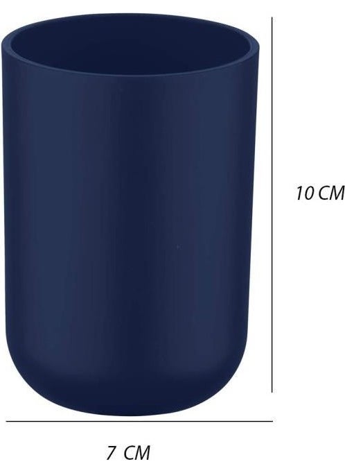 Saban - Toothbrush Holder and Liquid Soap Dispenser Set of 2 Navy Blue - Image 1