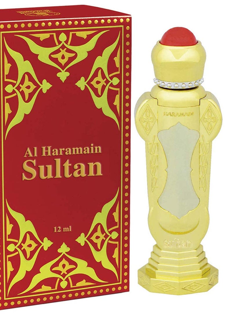 الحرمين عطر الحرمين سلطان زيت عطري 12 مل | عطر مركز خالٍ من الكحول للجنسين | رائحة تدوم طويلاً - Image 2