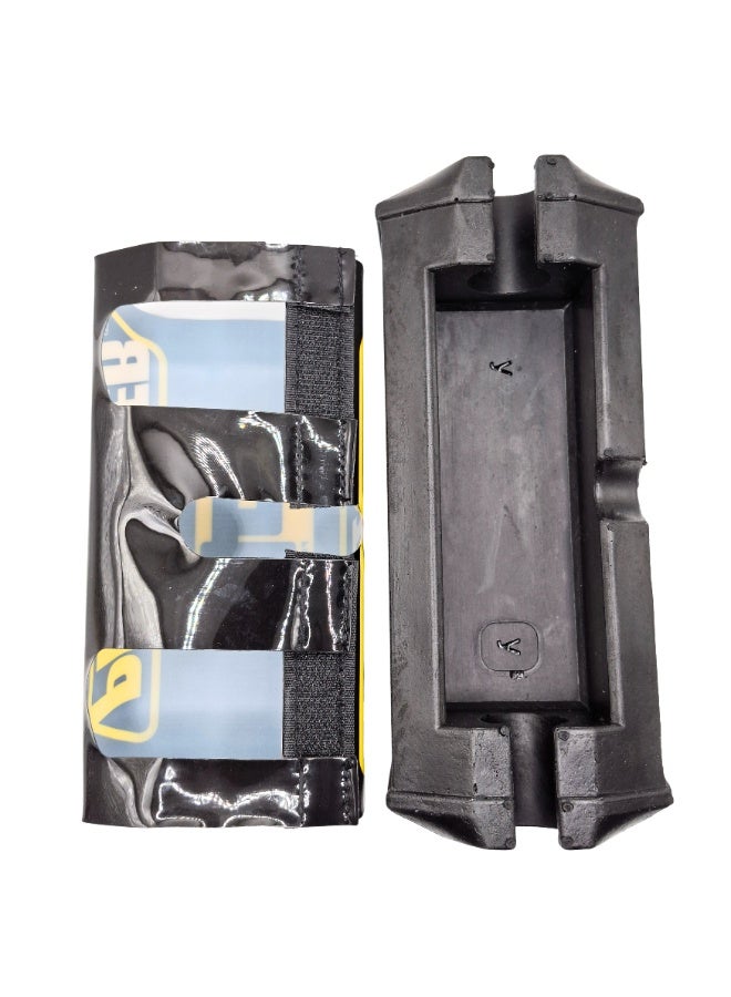 برو تابس وسادة مقود دراجة موتوكروس لقضيب المقود مع حماية فوم وأشرطة فيلكرو مقاس عالمي أسود - Image 2