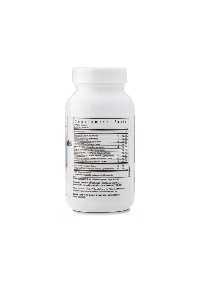 Biopharma Scientific - Nanominerals Complete Chelated Multimineral Capsules ; 30 Servings ; Calcium Iron Magnesium Zinc Potassium Manganese Chromium Copper - Image 1