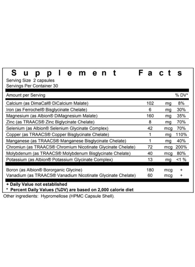 Biopharma Scientific - Nanominerals Complete Chelated Multimineral Capsules ; 30 Servings ; Calcium Iron Magnesium Zinc Potassium Manganese Chromium Copper - Image 1