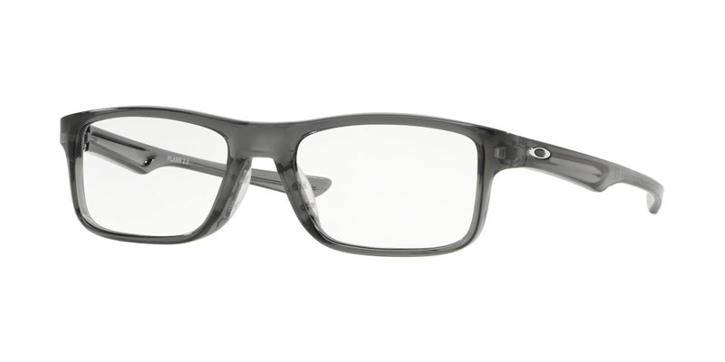 Oakley Men's Ox8081 Plank 2.0 Rectangular Prescription Eyewear Frames, Polished Grey Smoke/Demo Lens, 55 mm - Image 1