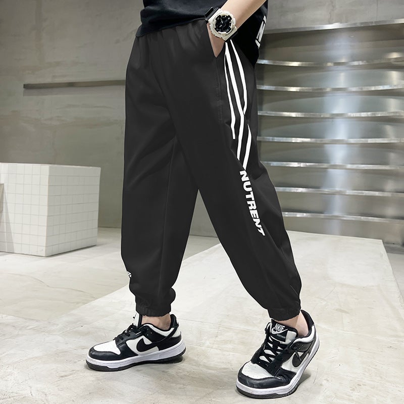 Summer Thin Children'S Boys Ice Silk Pants Quick-Drying Sports Trousers Summer Anti-Mosquito Pants - Image 2