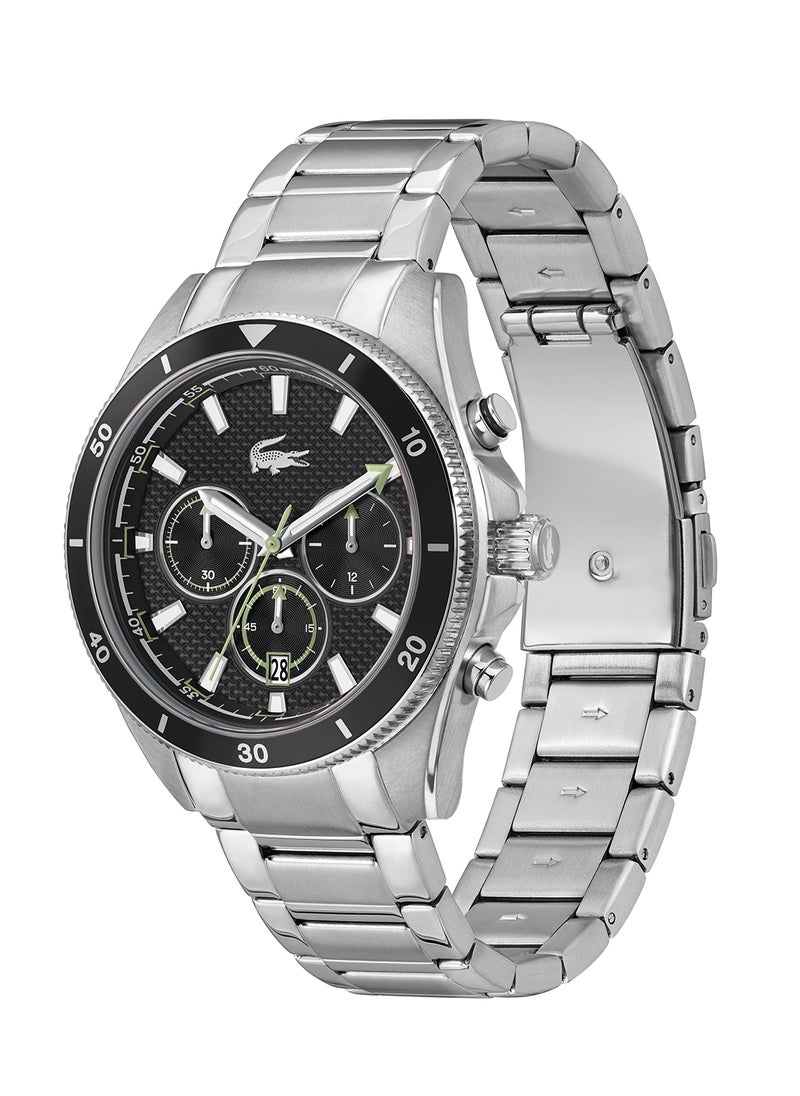 LACOSTE ساعة لاغوس المستديرة للرجال بحالة سوداء - 2011382  - Image 1