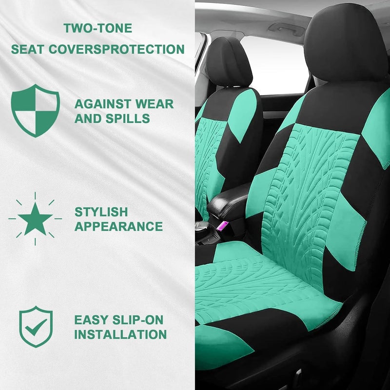 JINGSEN 17-Piece Car Seat Cover Set in Mint Green - Image 4