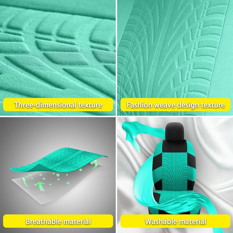 JINGSEN 17-Piece Car Seat Cover Set in Mint Green - Image 5