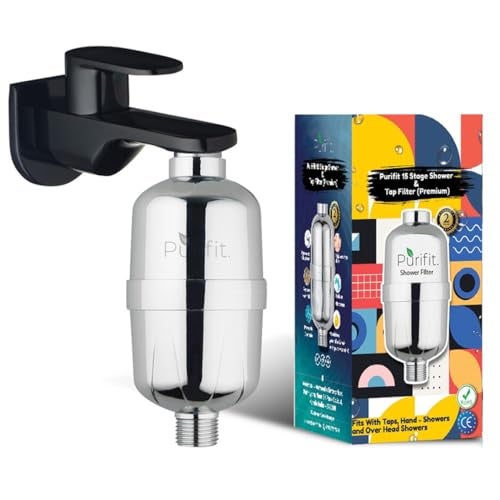 Purifit Shower & Tap Filter for Hard Water | Tap Filter Water Softener for Bathroom | Hard Water Filter | Reduces Hair Fall, Dry Skin & Chlorine - Image 1