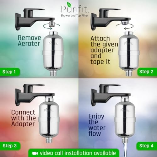 Purifit Shower & Tap Filter for Hard Water | Tap Filter Water Softener for Bathroom | Hard Water Filter | Reduces Hair Fall, Dry Skin & Chlorine - Image 4