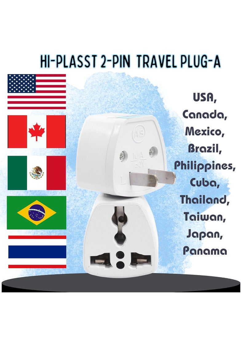 HI PLASST PINS N PLUGS HiPLASST 5pcs TypeA US Converter Plug India to Canada Converter Plug Universal Travel Adapter for USA Canada Mexico Brazil Philippines Cuba Thailand Taiwan Japan Panama etc  - Image 3